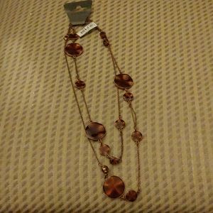 🚩 Pilgrim 2 layer necklace broze in color